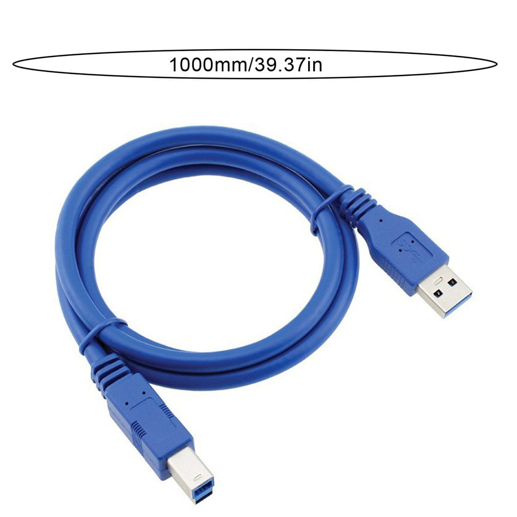 USB 3.0 AM-to-BM Printer Cable High Speed Scanner Data Sync Cord Line Blue AMBM 