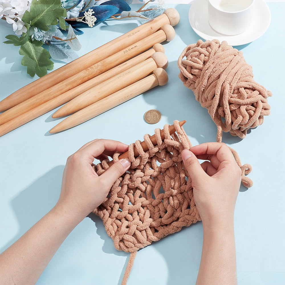 6Pcs Bamboo Circular Knitting Needles 1 Set Alloy Enamel Flat Round with Number 0~9 Brooch Mixed Color Needles: 20.7~35.3x2.4~3.2cm 1pc/style