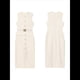 thumbnail image 2 of Vestidos de Trabajo para Mujer 2025, Vestido Formal Sin Mangas con Botones, Elegantes Conjuntos de Oficina con Cinturón. Beige L, 2 of 5