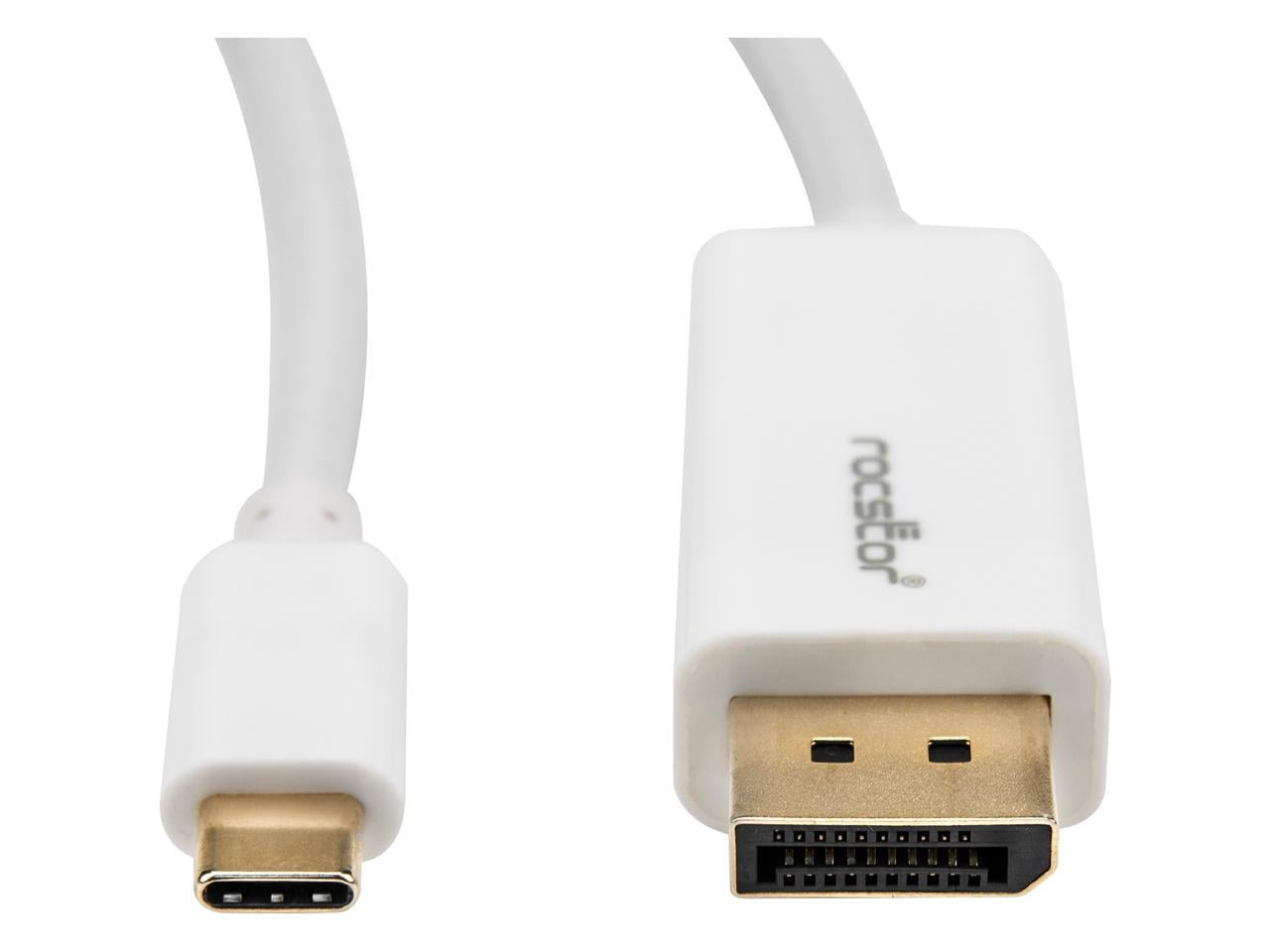 Rocstor Premium 6ft / 2m USB Type C to DisplayPort 4K Cable, White