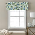 thumbnail image 3 of Summer Blue Flower Valance Curtain Vintage Country Watercolor Floral Green Leaf Window Valances Rod Pocket Short Curtains Window Treatments for Kitchen Bedroom Bathroom Laundry 42" x 18", 3 of 9