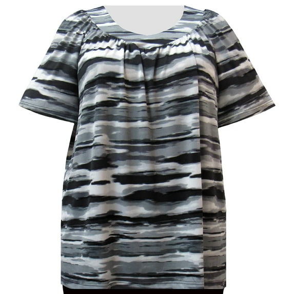 A Personal Touch Women's Plus Size V-Neck Pullover Top Grey Storm - 5X