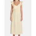 thumbnail image 4 of Time And Tru Women's and Women's Plus Midi Dress with Flutter Sleeves, Sizes XS-4X, 4 of 4
