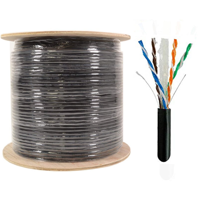 Cat6 1000FT UTP Cable Outdoor Direct Burial Gel Flood 23AWG