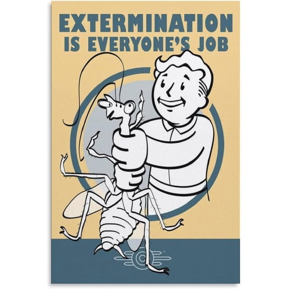 PPHAOSHO Fallout Vault Extermination Funny Sarcastic Poster frameless Painting Canvas Wall Posters Art Picture Print Modern Home Decor 24x36inch