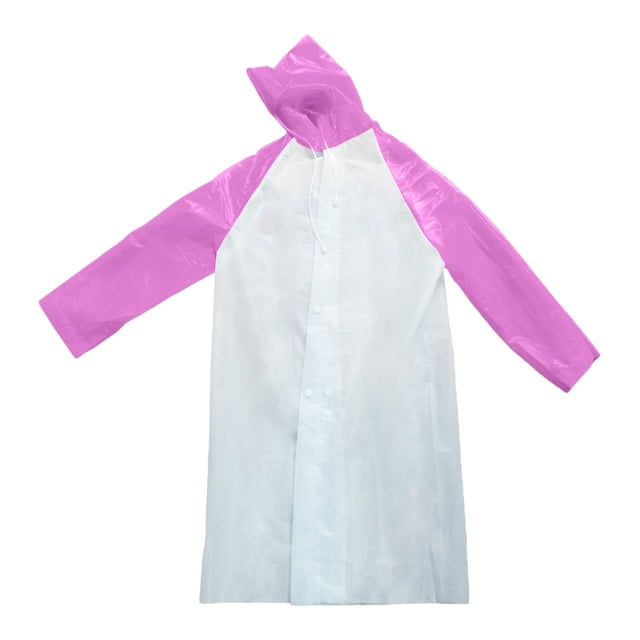 AJIWYH Imperméables Réutilisables en EVA, Manteaux de Pluie avec Capuchon Rose Vif, Taille Unique