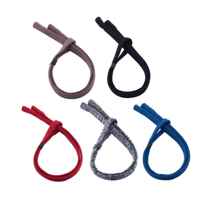 KAKOWELY Adjustable AntiSlip Sunglass Holder Strap with Durable Polyester Material Assorted Color Fits All Glasses 5 Pieces,11.81"X0.39"X0.39"