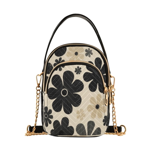 DIXRUYEE Cross Body Shoulder Handbags Bags Fashion Vintage Floral Contrast Canvas Pattern