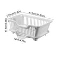 thumbnail image 5 of White & Beige Expandable Kitchen Drying Rack with Drainboard - 45x25x17.5cm Countertop Dish Drainer with Utensil Holder & Sink Spout Strainers, Non-Slip PP Plastic Design, 5 of 8