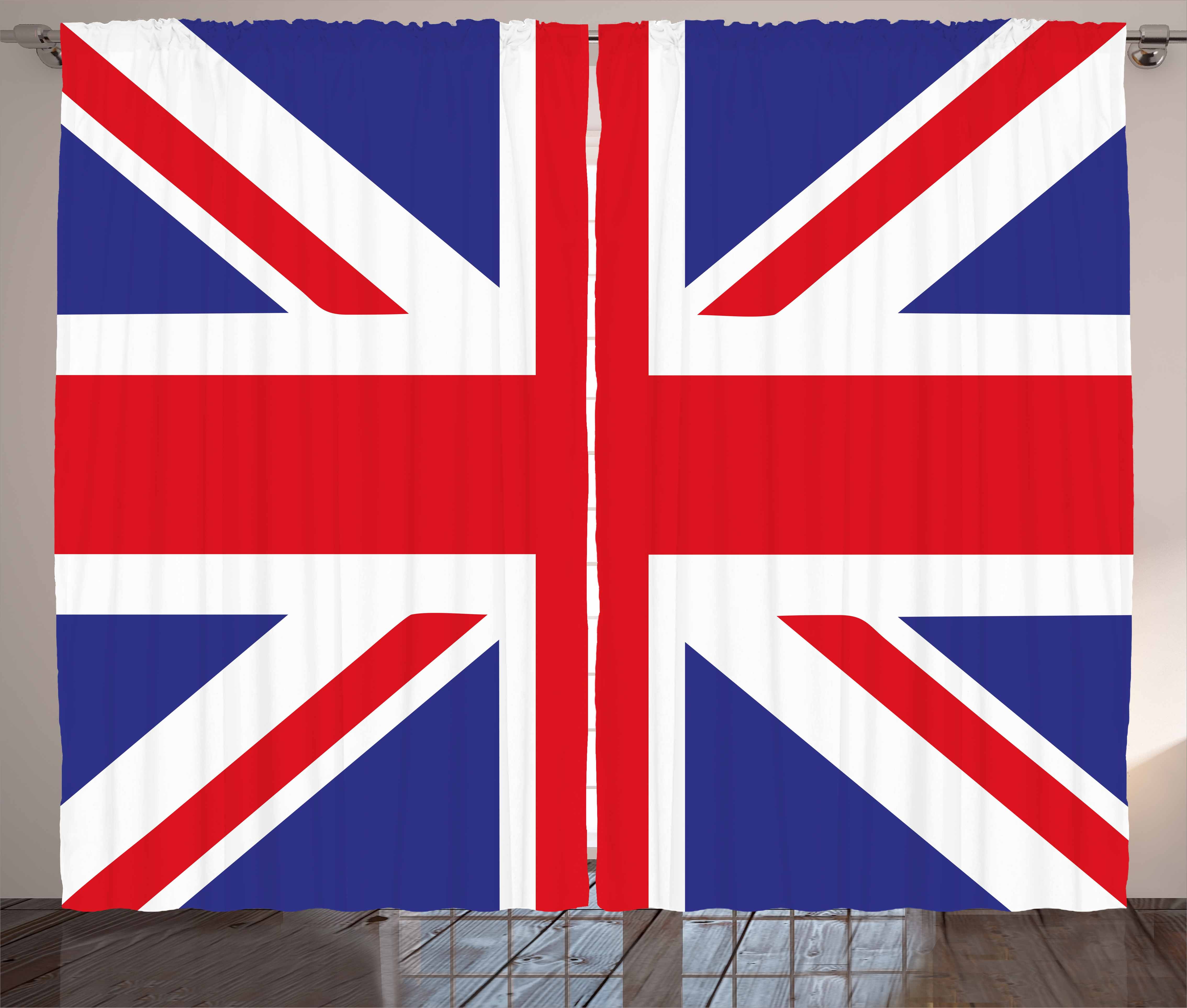 Union Jack Curtains 2 Panels Set, Classic Traditional Flag ...