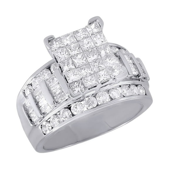 Diamond Engagement Wedding Ring Ladies 10K Yellow Gold Round Cut 2 Tcw.