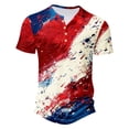 thumbnail image 5 of IROINNID Big and Tall T Shirts for Men, Indenpence Day Lightweight Thin Basic V-Neck Botton Festive Printed Summer Blouses for Men, 5 of 5