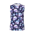 thumbnail image 4 of Yiaed Skull crystal flower Print Men's Singlet Vests Summer Running Muscle Tank Tops Gym Undershirt Round Neck Sleeveless for man, 4 of 5