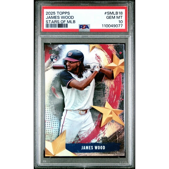 Graded 2025 Topps James Wood #SMLB18 Stars of MLB Rookie RC Baseball Card PSA 10 Gem Mint