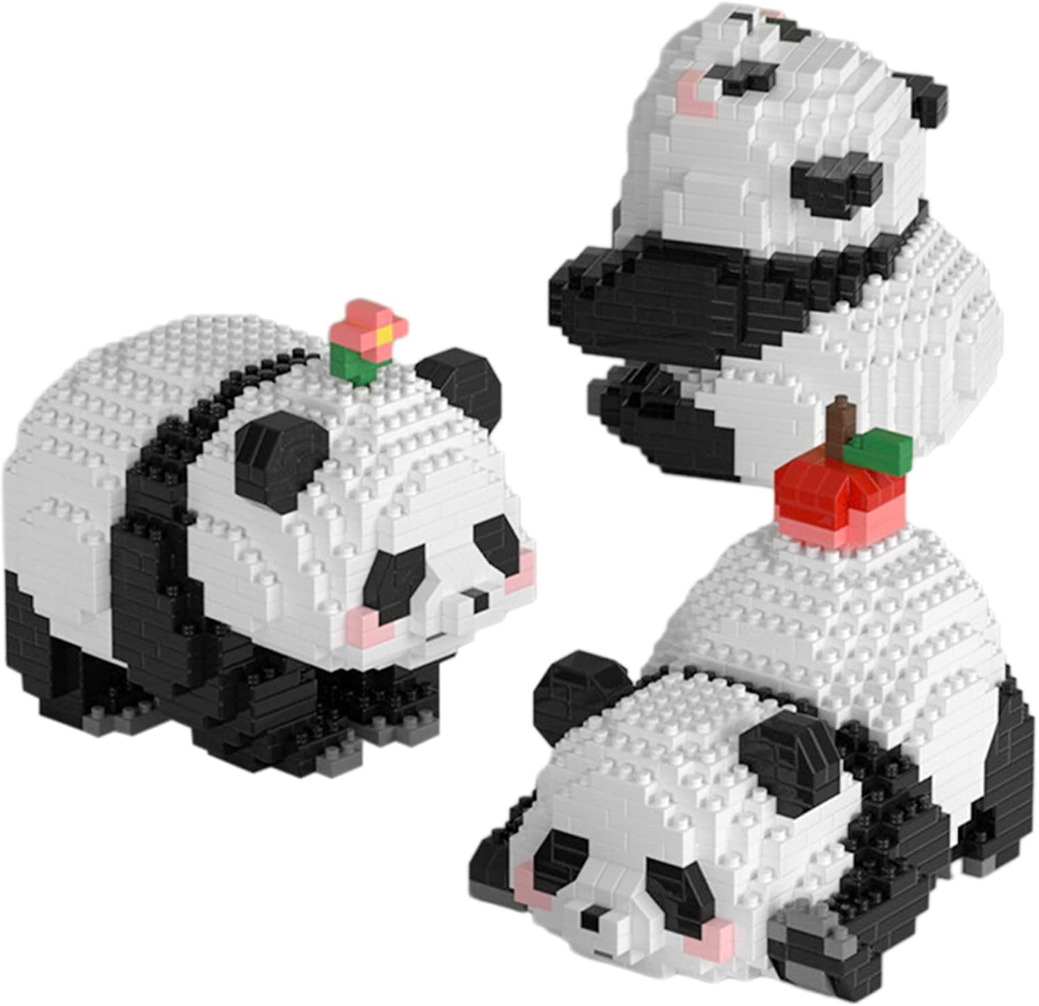 Shuhong Panda Mini Building Set - Mattoncini da Costruzione per Bambini e Adulti - Animali Cari Riutilizzabili (940 PCS