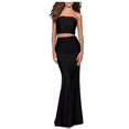 thumbnail image 1 of La Femme Robe Trompette Sans Bretelles Deux Pièces Noire Taille 0 $, 1 of 1
