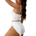 thumbnail image 6 of ylioge Short Pajamas for Women Sets 2 Piece Sleeveless Tank Tops and Shorts Loungewear Outfits Womens Trendy Solid Color Slim Homewear Pajama Set, 6 of 8