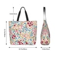 thumbnail image 4 of Wukai Trendy Floral Design Print Reusable Grocery Bag Shopping Bags Shopping Handle Bag Suitable for Outdoor Convenient Daily Bag, 4 of 7