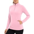 thumbnail image 2 of fatyb Womens Long Sleeve Shirts with Pockets Lightweight Quarter Zip Pullover Hiking Running Workout Tops, 2 of 7