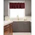 thumbnail image 5 of Kitchen Cafe Valance Curtain for Small Windows,Classic Red and Black Grid Lattice Rod Pocket Valances Farmhouse Buffalo Checker Plaid Window Treatment Panel for Living Room/Bedroom/Bathroom,60x18in, 5 of 9