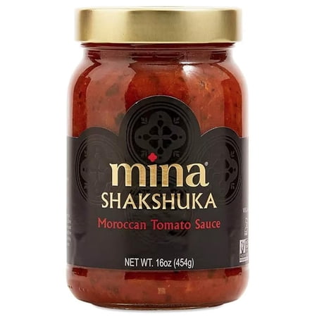 Mina Shakshuka Sauce, Moroccan Tomato Sauce, 16 Oz Sugar Free Sauce, Keto Friendly, Perfect to Use as Pasta Sauce and Simmer Sauce, Delicious with Eggs, Pizza, Sandwiches, and More
