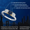 thumbnail image 2 of Gem Stone King 925 Silver and 10K Yellow Gold Blue Sapphire and Lab Grown Diamond Engagement Ring for Women | 1.60 Cttw | Round 5MM | Gemstone September Birthstone | Size 5, 2 of 6