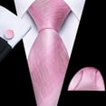 thumbnail image 3 of Set de Corbata Barry.Wang Clásica a Rayas Rosa Seda 150x8.5 cm, 3 of 8