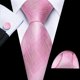 thumbnail image 3 of Set de Corbata Barry.Wang Clásica a Rayas Rosa Seda 150x8.5 cm, 3 of 8