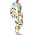 thumbnail image 3 of Kll Orange Green Avocado Sleepwear Mens Flannel Pajamas,Long Cotton Pj Set, 3 of 9