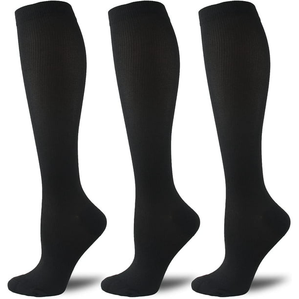 3 Pairs Compression Socks for Men Women (15-20 mmHg), Knee High