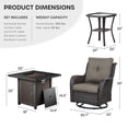 thumbnail image 3 of Bellefurn 4 Pieces Patio Furniture Sets with Fire Pit and Swivel Rocker Chairs,Outdoor Furniture with Fire Pit and Side Table Outdoor Conversation Set for Porch Deck Backyard Poolside, 3 of 13