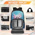 thumbnail image 3 of KUIFORTI Pink Axolotl School Bag with Lunch Bag, 4 Piece Kids Backpack Set for Girls Elementary Middle School, Fashion Bookbag with Pencil Pouch Water Bottle Sleeve Back to School Essentials, 3 of 7
