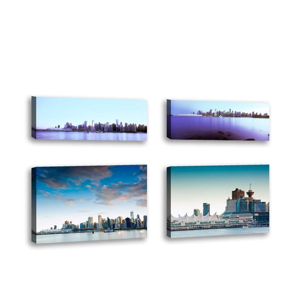 Set of 4 - From Stanley Park IV - Contemporary Fine Art Giclee on Canvas Gallery Wrap - wall décor - Art painting - 18 x 12 Inch - Ready to Hang