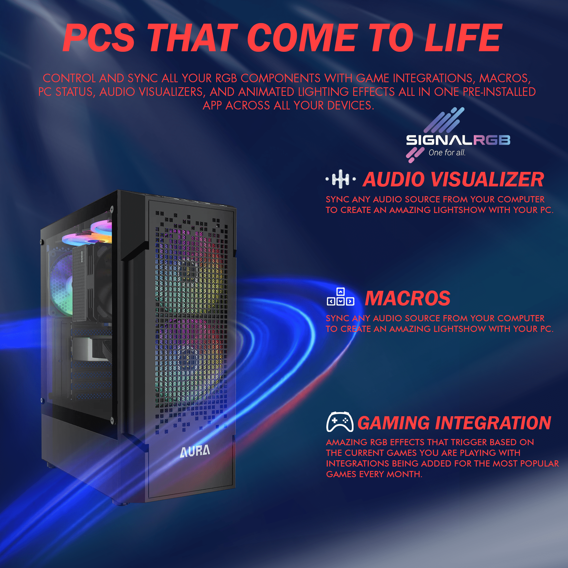 Gigatech Gaming Apollo 7 Gaming PC Desktop Bundle - Ryzen 5 5500, RTX 5050, 16GB DDR4, 512GB SSD, RGB, Windows 11, Wi-Fi, Monitor