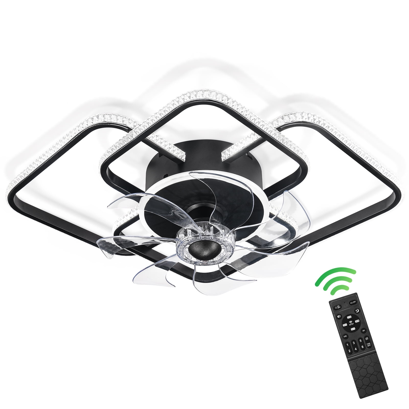 G · PEH Ceiling Fans Light For Large House Home Fan with LED and Remote Control Hanging Lamp For Modern Living Room Bedroom Sansujyuku sansujyuku.com