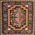thumbnail image 1 of Ahgly Company Indoor Square Traditional Orange Brown Medallion Area Rugs, 5' Square, 1 of 6