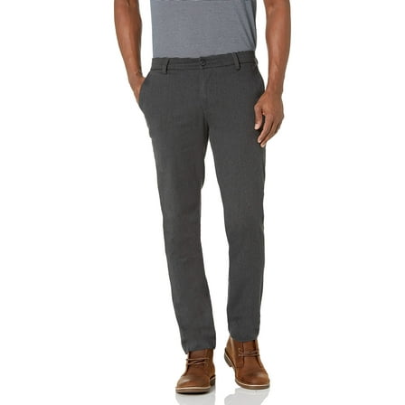 Dockers Men's Slim Fit Signature Khaki Lux Cotton Stretch Pants, Charcoal Heather, 31W x 34L