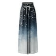 thumbnail image 4 of WTOBBY Women's Casual High Waisted Wide Leg Pants with Pockets Featuring Floral Print, Perfect for Everyday Comfort, Stylish Occasions and Effortless Summer Fashion ,Navy S, 4 of 5