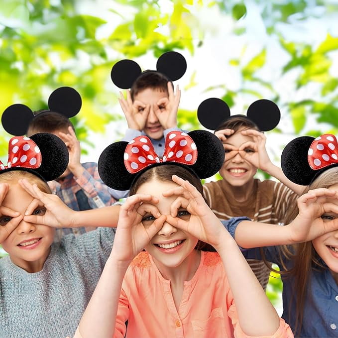 Diadema con orejas de Mickey y Minnie Mouse de Disney para adultos y niños, diadema de decoración para niñas, tocado de cumpleaños, juguetes Disneyland | en línea