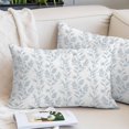 thumbnail image 2 of Botanical Leafy Vines Throw Pillow Cover 20 x 26 Inch Decorative Pillow Cover Coastal Dusty Blue Farmhouse Leaves Lumbar Pillowcase Seasonal Rectangle Cushion Case for Couch Sofa Bed Living Room, 2 of 9