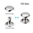 thumbnail image 3 of Unique Bargains 100 Sets Leather Rivets 9mm Double Cap Rivets 8mm Height Metal Studs Rivet, Silver Tone, 3 of 5