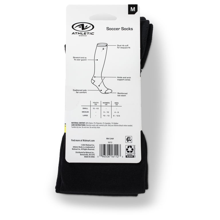 Athletic Works Unisex Soccer Socks 2-Pack photo 3