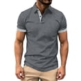 thumbnail image 2 of Akiihool Summer Polo Mens Regular Fit Striped Short Sleeve Polo Shirt with Pocket (Coffee,XXXXXXXXL), 2 of 5