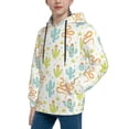 thumbnail image 2 of Fotbe Snake And Cactus Pattern Youth Pullover Hooded Sweatshirt, Boys Hoodie, Kangaroo Pocket Hoodie for Kids Girls -Medium, 2 of 6
