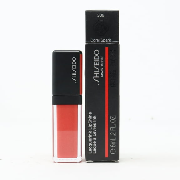 Shiseido Lacquerink Lipshine 306 Coral Spark 0.2oz/6ml New With Box