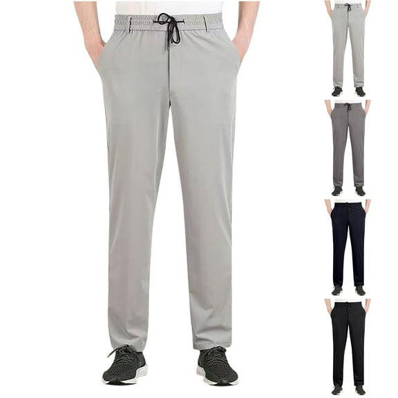 safuny Men's Dress Pants Straight Leg Suit Pants Activewear Business Flat Front Pant Lightweight Clearance Solid Work Pants Casual Mid Waist Trousers Big&Tall Fashion Black XXL