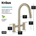 thumbnail image 5 of KRAUS Oletto Bridge Kitchen Faucet with Pull-Down Sprayhead in Spot-Free Antique Champagne Bronze, 5 of 17