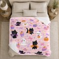 thumbnail image 4 of Playful Black Cats Friendly Ghosts Halloween, Playful Pet Portrait Pattern, Warm Flannel Blanket for Kitchen and Dining Room, Cat Lovers Halloween Gift, Pet Lover Home Decor, 4 of 7