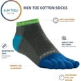 thumbnail image 3 of FUN TOES 3 Pairs Men's Cotton Toe Socks - Barefoot Running, Breathable Mesh Top, Shoe Size 6-10, 3 of 5