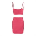 thumbnail image 5 of Abomasnow Women's Sexy 2 Piece Outfits Strap Crop Top Skirt Set Bodycon Mini Dress, 5 of 9